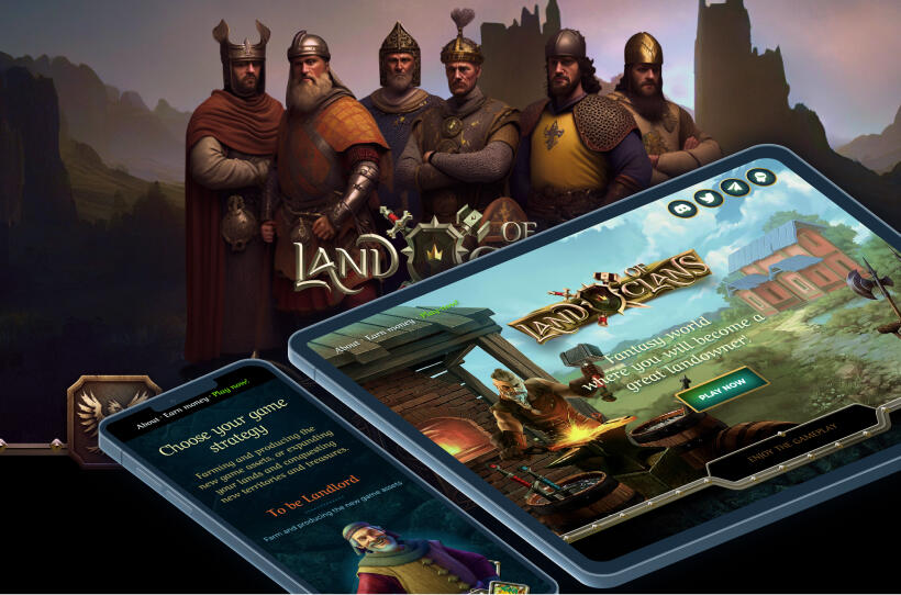 Promotional page for the game Land of Clans